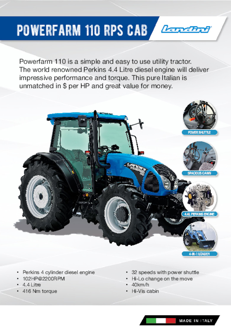 Powerfarm 110 RPS Cabin Leaflet